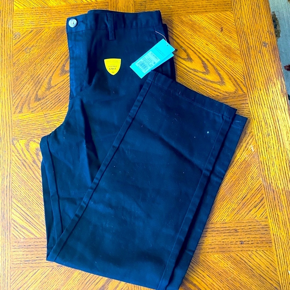Black Trousers with Logo Patch